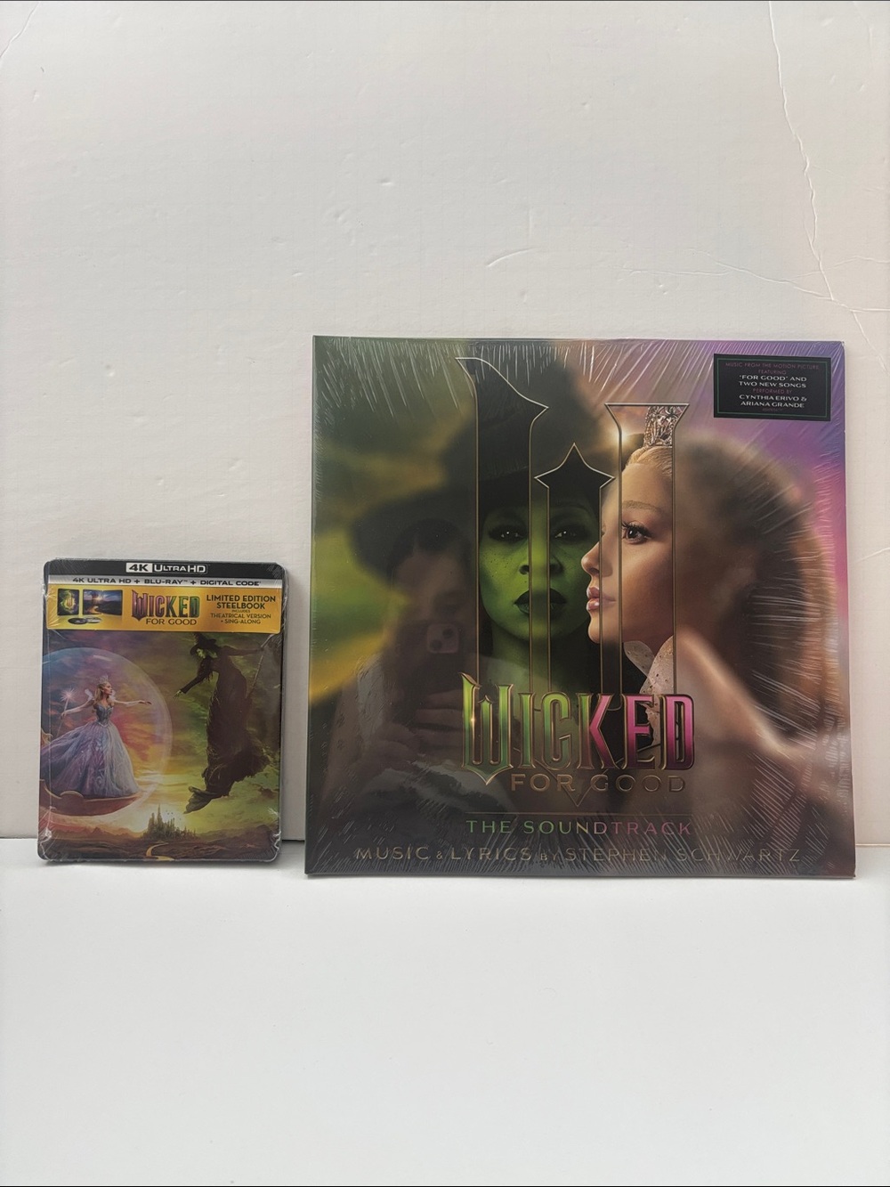 Wicked: For Good Lot - Limited Edition Steelbook Movie & Vynil Record Soundtrack